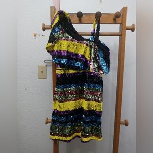 Rare Editions Girls Sequined Dress Size 12 (Used)